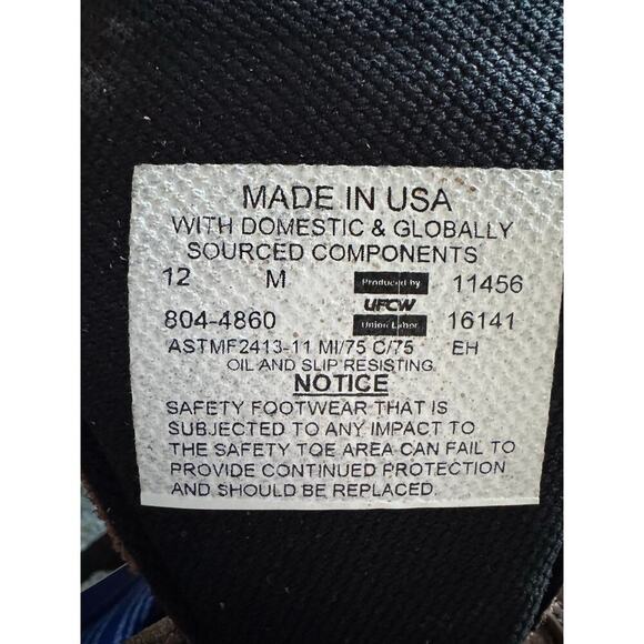 New Thorogood Brown 6” Sport Hiker Safety Toe Made in US sz 12 - Picture 4 of 8